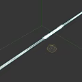 White Long Stick Weapon With Black And Yellow Middle Section 3d model