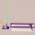 Industrial Construction Site With Multiple Tower Cranes And Steel Frame Structure