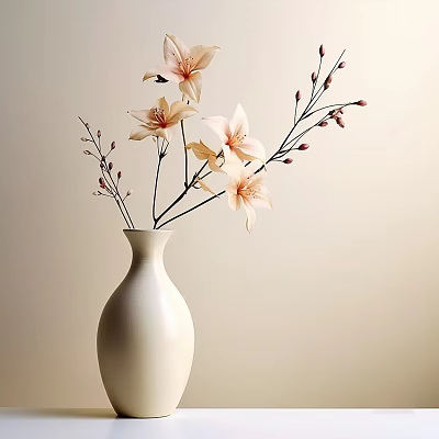New Chinese Style Vase Flower Modern Green Plant Vase Flower Vase 3d model