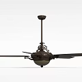 Technology Exhibition Hall Interior Featuring Modern Decorative Ceiling Fan With Metal Blades