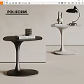 poliform Side Table Metal Side Table Small Coffee Table Lamp Ornaments Combination 3d model
