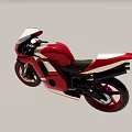 Red And Gold Sports Motorcycle With Sleek Aerodynamic Design And Black Seat