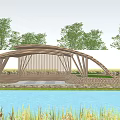 modern pavilion entrance gate structure landscape gate landscape pavilion bamboo pavilion shaped framework pavilion 3d model