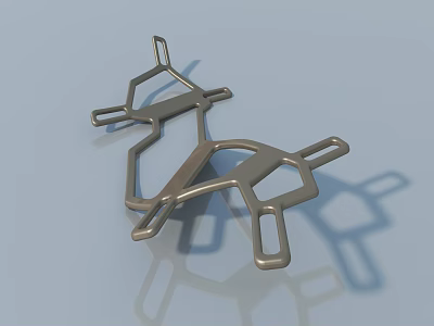 Swing Door Metal Hardware With Modern Geometric Design For Home Improvement 3d model