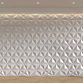 Modern Sofa Backdrop Wall With 3D Geometric Patterns And White Textured Design 3d model