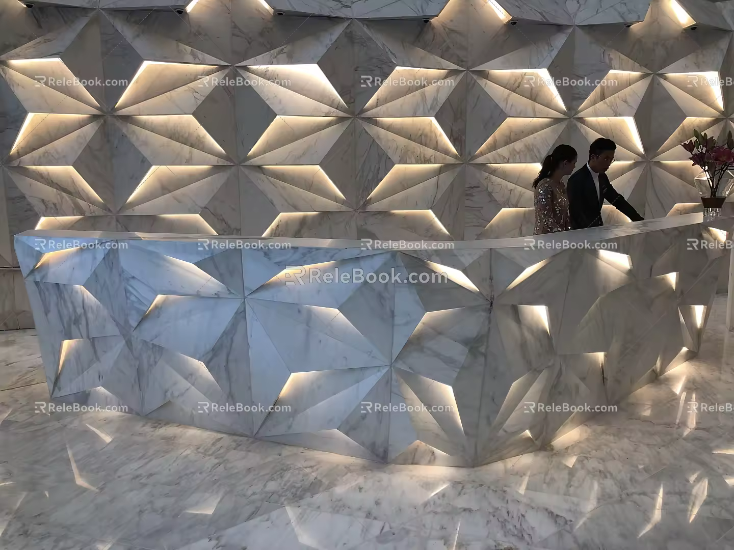 Modern reception desk imitation Macau Zaha Hotel reception desk 3d model