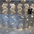 Modern reception desk imitation Macau Zaha Hotel reception desk 3d model