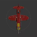 Vintage Red Aerospace Airplane Model With NYJ Design And Decorative Details