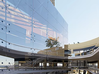 Modern Commercial Street Commercial Complex High-rise Office Building 3d model