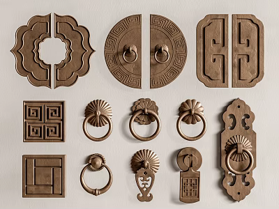 Chinese Door Handle Door Handle Copper Door Handle 3d model