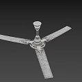 Ceiling Fan With White Blades And Decorative Center For Home Cooling