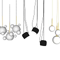 Modern Pendant Lights With White Black Spherical Shapes And Multiple Globe Designs 3d model