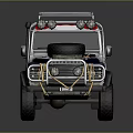 Red White Blue Off Road Car With Roof Rack Spare Tire Mesh Design Number 302