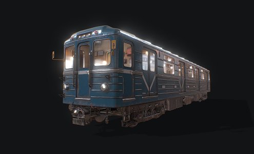 INDUSTRIAL LOFT TRAIN OLD SUBWAY OLD TRAIN 3d model