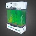 Advanced Agricultural Indoor Growing System With Green Plants White Design And Control Panel