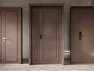 Modern child-mother door entrance door double door notoginseng door 3d model