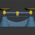 Commercial Weighing Balance Scale With Yellow Trays And Blue Sturdy Base For Business Use