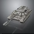 Modern Military Tank With Heavy Armor Tracks And Turret Design
