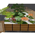 Japanese Indoor Landscape Design With Wooden Structures Rock Formations Stone Paths And Lush Greenery