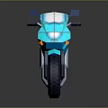 Stylish Blue Low Poly Motorcycle With Modern Design And Reflective Surface 3d model
