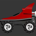 Pink Cartoon Style Toy Vehicle With Large Wheels And Transparent Cockpit