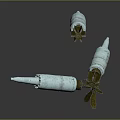 White Military Missiles With Metal Components And Clyde Design Details