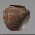 Handcrafted Traditional Red Ceramic Jar With Animal Motifs And Geometric Patterns