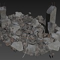 Ruin Stone Pile Collapse Building Collapse Building Ruin Ruin Wreckage Earthquake Building Destroyed Building 3d model