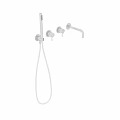 Modern Stainless Steel Faucet Components Including Handheld And Fixed Shower Parts