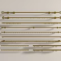 Golden Curtain Accessories With Various Design Curtain Rods For Home Decoration