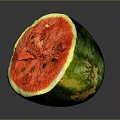 Fresh Sliced Watermelon With Juicy Red Flesh And Green Striped Rind