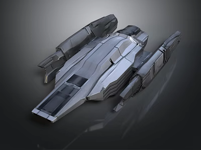 Futuristic Advanced Cosmic Spaceship Design With Metallic Structure And Aerodynamic Shape 3d model