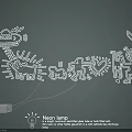 Modern Neon Lighting Combination With Animal Abstract Figure Illustrations LED Light For Wall Decor