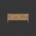 Hanging Furniture with Golden Metal Frame and Rectangular Platform Railings Modern Design