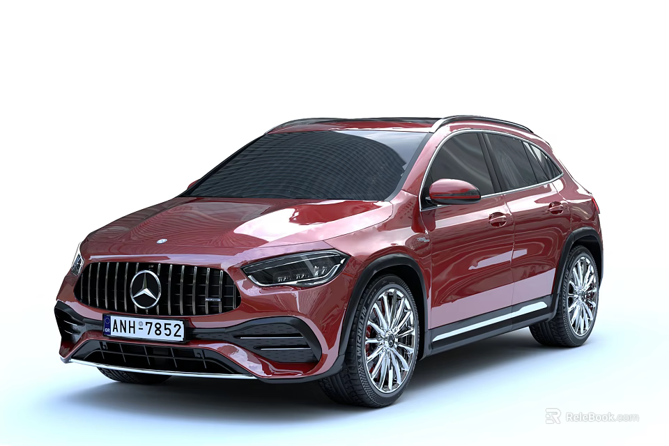 Red Mercedes SUV With Shiny Exterior Front Grille And Alloy Wheels 3d model 