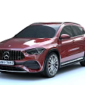 Red Mercedes SUV With Shiny Exterior Front Grille And Alloy Wheels