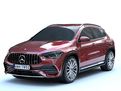 Red Mercedes SUV With Shiny Exterior Front Grille And Alloy Wheels 3d model