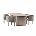 Modern Wooden Dining Table Set With Upholstered Chairs And Minimalist Design
