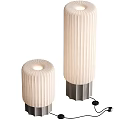 Modern Floor Lamp With Ribbed Fabric Shade And Gray Base 3d model