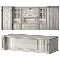 Classic Kitchen Cabinets Design With Carved Details Arched Top And Glass Doors