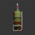 Household Green Gas Cylinder with Y2-B Label Pressure Gauge Red Valve and White Stand