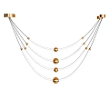 Modern Gold Chandelier Design With Multiple Suspension Wires And Spherical Decorations