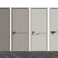 Modern Interior Swing Doors With Various Materials Designs And Handle Styles 3d model