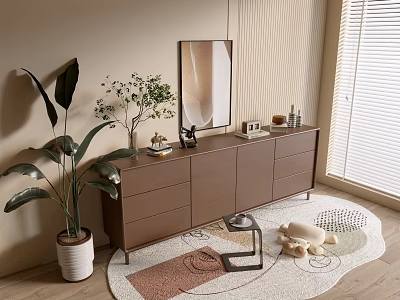 Modern Wood Grain Cabinet Simple Style Cabinet Whole Cabinet Sideboard Balcony Cabinet Storage Cabinet Entrance Cabinet 3d model