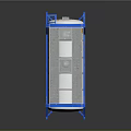 Polyfiber Co Ltd Cylindrical Industrial Tank With Blue Frame And Silver Body