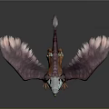 Mythical Flying Creature With Purple Wings White Head And Lion Body