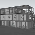 Construction Site Featuring Modern Multi Storey Glass Building With Metal Frames 3d model
