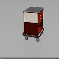 Red Cart With Multiple Drawers Mobile Casters And Flat Top Surface