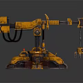 Yellow Industrial Robotic Equipment With Multiple Mechanical Arms And Heavy Duty Structure
