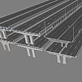 Modern Road Infrastructure Structure With Precast Beams And Support Columns 3d model